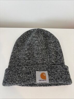 CARHARTT beanie unisex toque heathered black & white hat OS